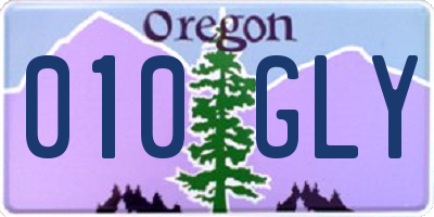 OR license plate 010GLY