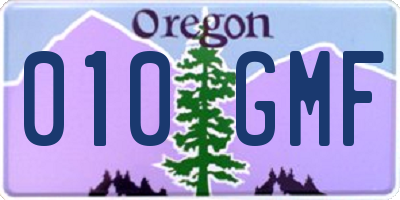 OR license plate 010GMF