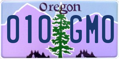 OR license plate 010GMO