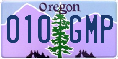 OR license plate 010GMP