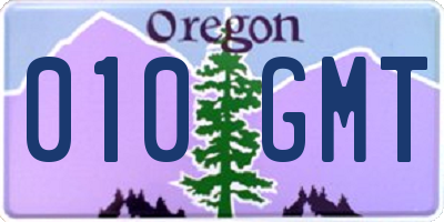 OR license plate 010GMT