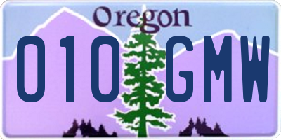 OR license plate 010GMW