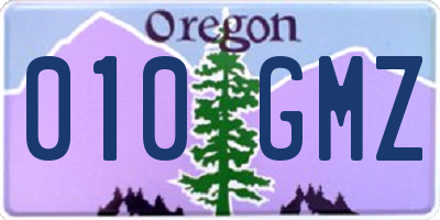 OR license plate 010GMZ