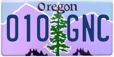 OR license plate 010GNC