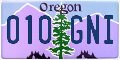 OR license plate 010GNI