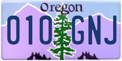 OR license plate 010GNJ