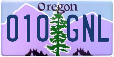 OR license plate 010GNL