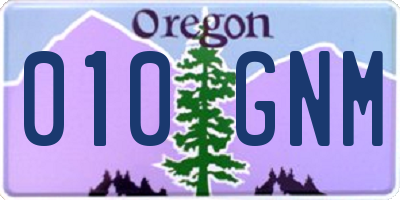 OR license plate 010GNM