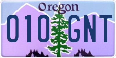 OR license plate 010GNT