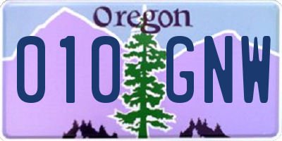 OR license plate 010GNW