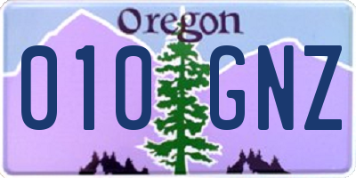OR license plate 010GNZ