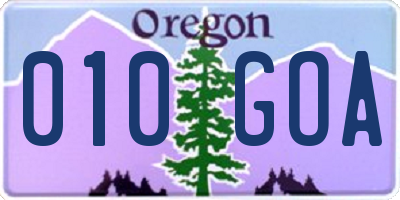 OR license plate 010GOA