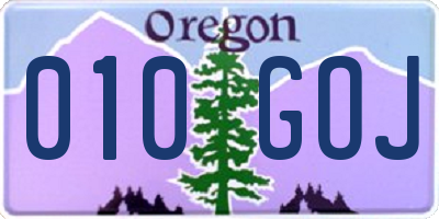 OR license plate 010GOJ