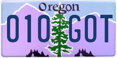 OR license plate 010GOT
