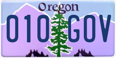 OR license plate 010GOV