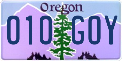 OR license plate 010GOY