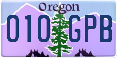 OR license plate 010GPB