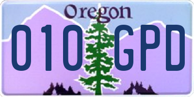 OR license plate 010GPD