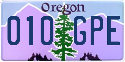OR license plate 010GPE