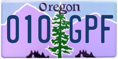 OR license plate 010GPF