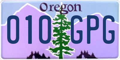 OR license plate 010GPG