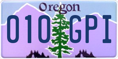OR license plate 010GPI