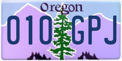OR license plate 010GPJ