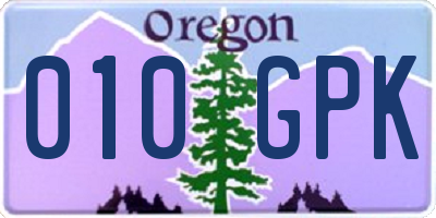 OR license plate 010GPK