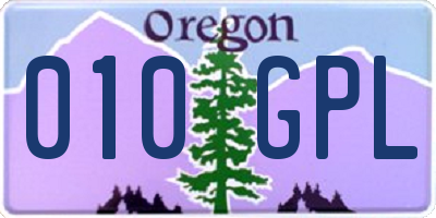 OR license plate 010GPL