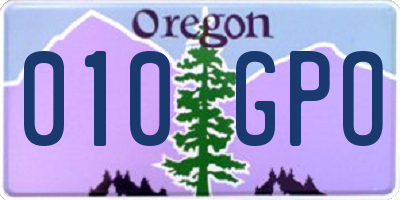 OR license plate 010GPO
