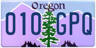 OR license plate 010GPQ