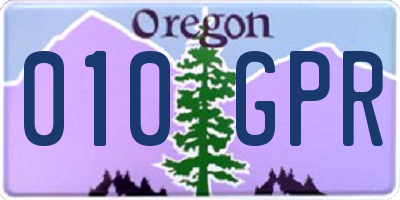 OR license plate 010GPR