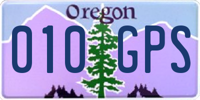 OR license plate 010GPS