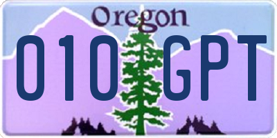 OR license plate 010GPT