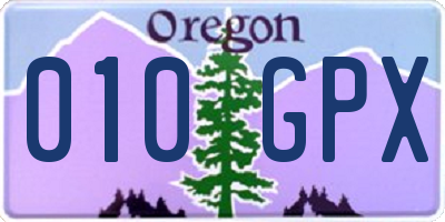 OR license plate 010GPX
