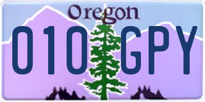 OR license plate 010GPY