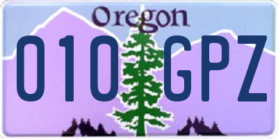 OR license plate 010GPZ