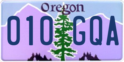 OR license plate 010GQA