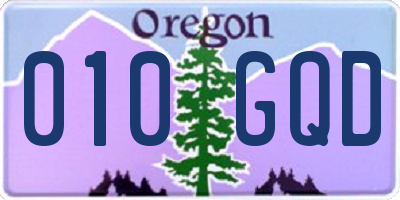 OR license plate 010GQD