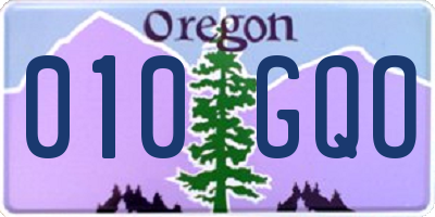 OR license plate 010GQO