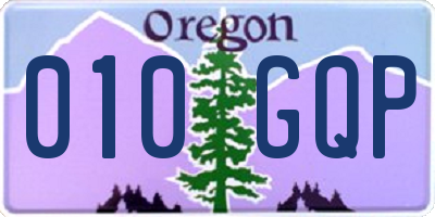 OR license plate 010GQP