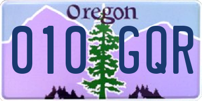 OR license plate 010GQR