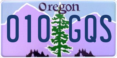 OR license plate 010GQS