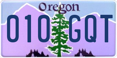 OR license plate 010GQT
