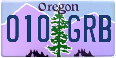 OR license plate 010GRB
