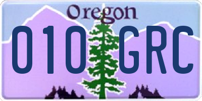 OR license plate 010GRC