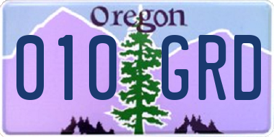 OR license plate 010GRD