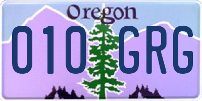OR license plate 010GRG