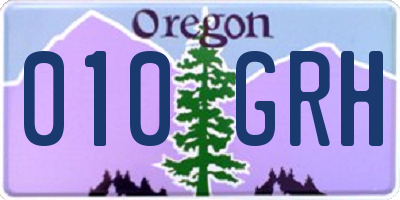 OR license plate 010GRH