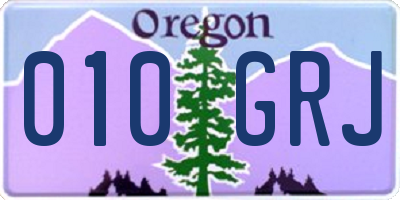 OR license plate 010GRJ